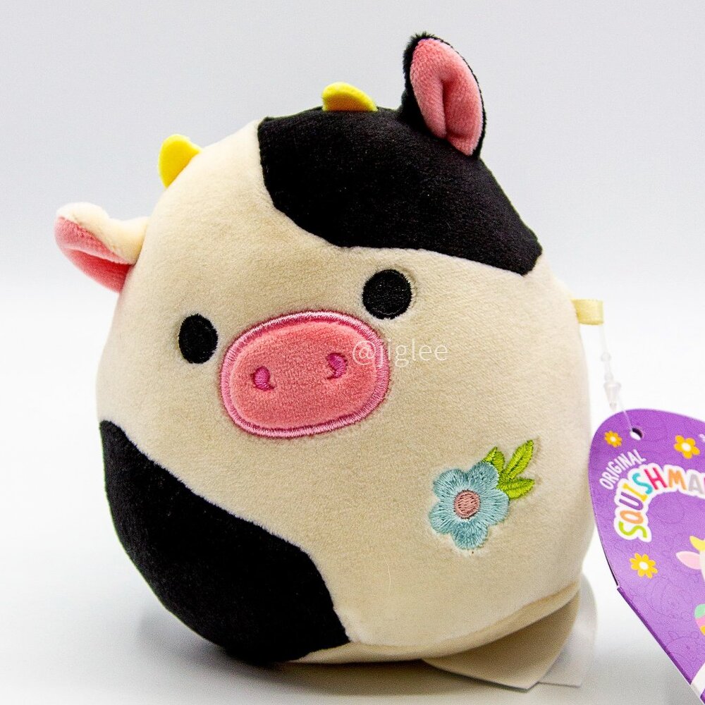 4" Connor the Cow Easter Spring Squishmallows Edition Plush Stuffed Toy BNWT